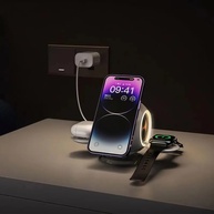 Carregador Wireless 3 em 1: Base Desk com LED - imagem 3