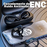 H'maston RS-57: Fones Bluetooth 5.3 com LED - imagem 2