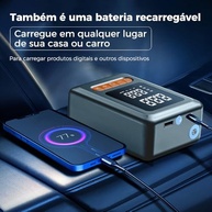 Compressor de Ar Digital 150PSI 120W: Encha Pneus Rápido e com Inteligência | Power Bank + Lanterna LED - imagem 4