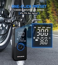 Compressor de Ar Portátil InflaVive: Inflador de Pneu Rápido com Medidor Digital e Luz LED - imagem 5