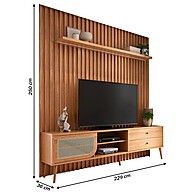 Rack com Painel TV 75" Freijó: Design e LED! - imagem 2