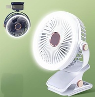Ventilador de Mesa Portátil Recarregável com LED e 5 Velocidades - 360° Silencioso 2400mAh - imagem 2