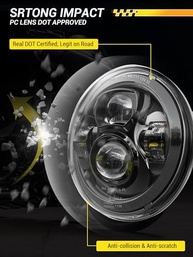 Farol LED 17,8cm para Harley Davidson: Iluminação Potente e Segura (DOT) - imagem 5
