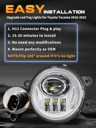 Faróis de Neblina LED para Toyota: Tacoma, 4Runner, Tundra e Mais - Aprovado DOT - imagem 3