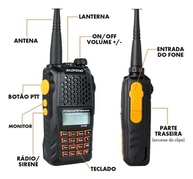 Rádio Comunicador UV-6R 7W: Dupla Banda VHF/UHF, Bateria Lítio, Lanterna LED e Rádio FM - imagem 5