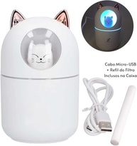 Umidificador de Ar Gatinho com LED - 300ml, Design Fofo, Silencioso, USB, Difusor de Aromas - imagem 4