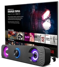 Caixa De Som Pc Computador Notebook Gamer Potente Subwoofer USB P2 Led RGB Soundbar Caixinha - imagem 2