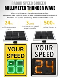 Sinal de Radar de Velocidade Solar LED 50,8x68,6cm/61x88,9cm - Segurança Inteligente para Sua Estrada - imagem 4
