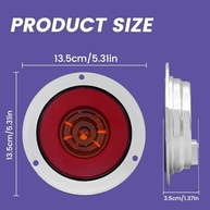 Kit 2 Luzes de Reboque LED Redondas 24 LEDs - Freio, Ré e Sinalização para Caminhões e RVs (Vermelho/Amarelo) - imagem 5
