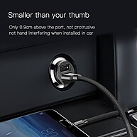 Carregador Veicular Baseus Grain: 2 USBs e Luz LED - imagem 2