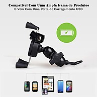 Suporte Celular Moto H'maston: Carregador USB + Luz LED - imagem 2