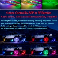 Kit Luzes de Roda LED RGBW com App: Ilumine seu Carro com Estilo e Segurança! - imagem 4