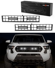SEVEN SPARTA: Kit 4 Luzes LED para Grade Toyota Tacoma 2024-2025+ SR/SR5 - Instalação Plug & Play (Luz Branca, Revestimento Preto) - imagem 2