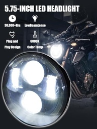 Farol de LED Amarelo 14cm para Moto - Estilo e Performance para Harley Davidson e Mais - imagem 3