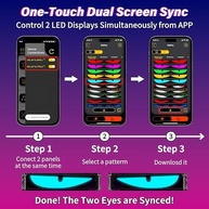 Ojos Diabólicos LED Programáveis 59.9x12cm: 2 Peças para Para-brisa de Carro com Controle Remoto e App Bluetooth - imagem 5