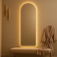 Espelho com LED Touch Arcos Lopazzi 90x40cm - Iluminação Fria e Quente para Banheiro e Penteadeira - imagem 1