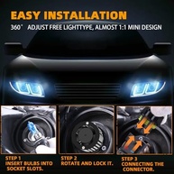 Kit Lâmpadas LED 6 Peças Toyota RAV4 2013-2015: Farol Alto/Baixo 9005 + Neblina H11 - Brilho Intenso e Durabilidade - imagem 5
