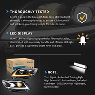 Faróis de LED VLAND para Toyota Corolla 2011-2013: Estilo e Segurança com Fibra Óptica - imagem 5