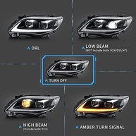 Faróis de LED VLAND para Toyota Corolla 2011-2013: Estilo e Segurança com Fibra Óptica - imagem 4