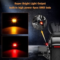 Luzes Traseiras LED Moto QUASCO: Seta, Freio e Lanterna Universal Mini - Compatível Harley, Honda, Yamaha e Mais! - imagem 3
