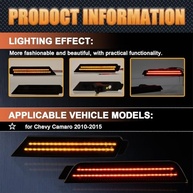 Kit Luzes LED Fumê Para-choque Dianteiro e Traseiro Chevy Camaro 5ª Geração (2010-2015) - 4 Peças Âmbar/Vermelho - imagem 3