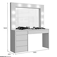 Camarim Maquiagem Anne: 5 Gavetas e 9 LEDs - imagem 2