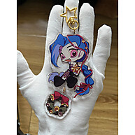 Chaveiro Jinx Arcano de Acrílico – Presente Oficial para Fãs de League of Legends - imagem 1