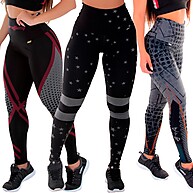 Legging Fitness Mescla: Kit 3 Sem Transparência - imagem 1