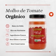 Legurmê Molho De Tomate Orgânico Com Manjericão 330G - imagem 3