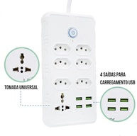 Régua Filtro de Linha 7 Tomadas + 4 USB Bivolt Lehmox: Proteção e Conexão para Seus Eletrônicos - imagem 4