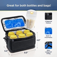 Bolsa Térmica FreezeN'Go com 6 Pacotes de Gelo Embutidos - Ideal para Leite Materno e Mamadeiras Medela - imagem 4