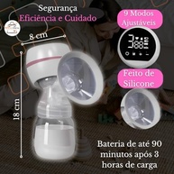 CLICK PUMP Bomba Elétrica de Tirar Leite Portátil com Tela LED, 9 Níveis de Sucção, Baixo Ruído e Protetor de Mama - Ideal para Amamentação Confortável - imagem 3