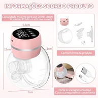 Bomba Extratora de Leite Rosa Elétrica - Mãos Livres com Tecnologia Silenciosa - imagem 3