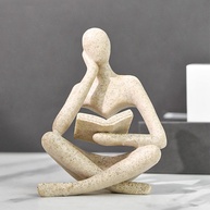 Estátua Feminina de Leitura - Escultura Moderna para Decoração de Ambientes - imagem 1