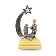 Mini Presépio Natalino em Metal com Base de Mármore - Lembrancinha Decorativa de Luxo - imagem 2