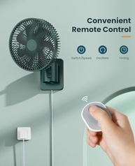 Ventilador de Parede LEMOISTAR 20cm com Controle Remoto - Oscilação 90°, 4 Velocidades, Silencioso - imagem 5