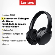 Lenovo TH53: Fones Bluetooth Gamer Imersivos - imagem 1