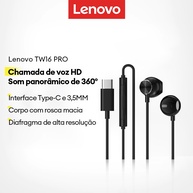 Lenovo TW16/TW16 Pro: Fones com Fio e Som HD - imagem 1