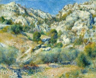 Penhascos em L'Estaque - Tela Canvas de Renoir 50x61cm | Arte Giclée de Qualidade Museu - imagem 1