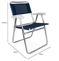 Cadeira Master Sannet em Alumínio Azul – Leve, Resistente e Confortável para Ambientes Internos e Externos - imagem 3