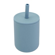 Copo de Silicone para Bebês com Canudo - Seguro, Leve e Fácil de Limpar | 210ml Azul - imagem 1