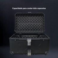 Bau de Moto 60L Universal em Alumínio Preto: Leve 2 Capacetes com Segurança e Estilo! - imagem 4