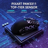 ATTACK SHARK X11 Mouse sem fio leve, 62g, RGB, conexão tri-modo (2.4G/USB-C/BT), 22K DPI, sensor PAW3311, 5 botões programáveis, base de carregamento RGB, compatível com PC/Mac-Preto+Tape - imagem 5
