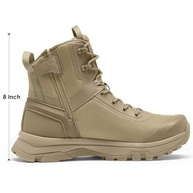 Coostar Botas Táticas Masculinas Leves De Combate Militar Com Zíper Lateral, Botas De Trabalho Para Motocicleta, Caminhada, À Prova D'Água, 8 Polegadas, Tamanho Areia, 9,5 - imagem 5