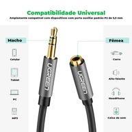 QCYDOBRASIL Cabo de Extensão de Áudio 3.5mm: Liberdade e Qualidade de Som por 5 Metros! - imagem 4