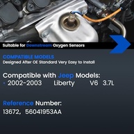 Sensor de Oxigênio O2 Downstream Jeep Liberty 2002-2003 V6 3.7L - Substituição Direta OEM 13672, 56041953AA - imagem 3