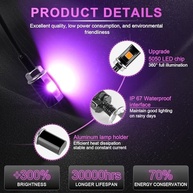 LivTee Luz de Placa de Licença Roxo 2PCS - Super Brilhante 12V, Alumínio IP67 para Carros, Motos e Mais - imagem 3
