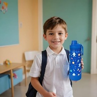 Garrafa Térmica Infantil 500ml CHILLOUT LIFE - Isolada, à Prova de Vazamento com Adesivos Personalizados - imagem 3