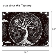 Tapeçaria Tree of Life - Decoração Espacial Psicodélica para Parede 130x150cm - imagem 3