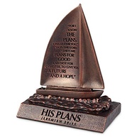 Escultura His Plans em Pedra Fundida com Acabamento Bronze - Lighthouse Christian Products - imagem 2